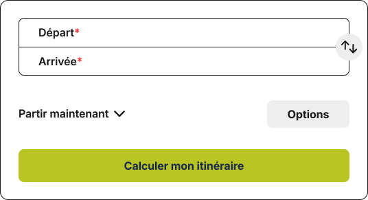 Capture d'écran du calcul d'itinéraire